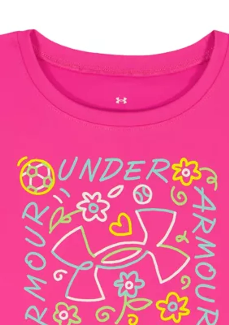 Girls 4-6 Pink Doodle Short Set