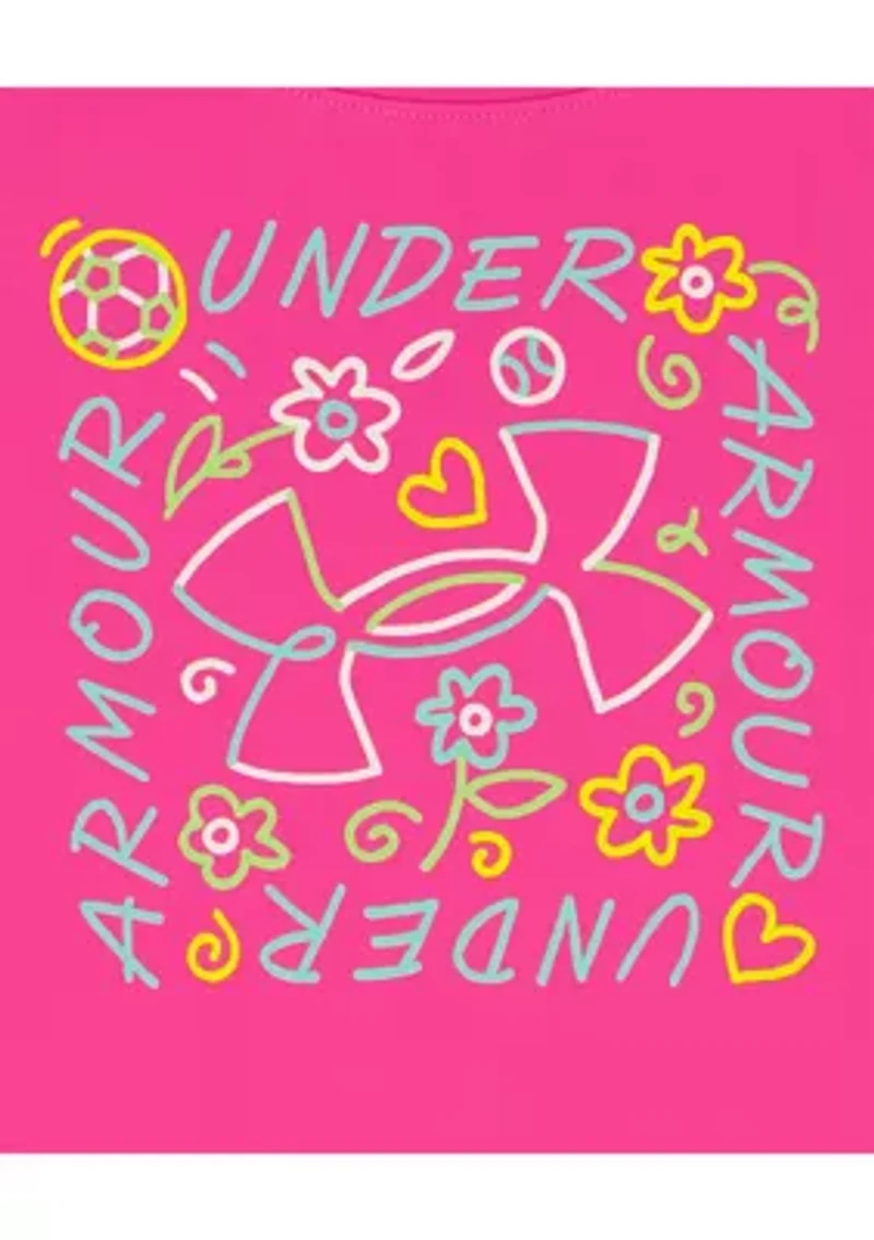 Girls 4-6 Pink Doodle Short Set