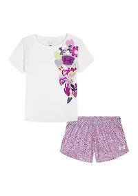 Girls 4-6 Heart Printed Mesh Set