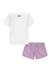 Girls 4-6 Heart Printed Mesh Set