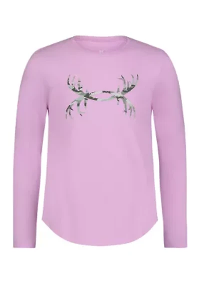 Girls 4-6x Antler Logo Long Sleeve T-Shirt