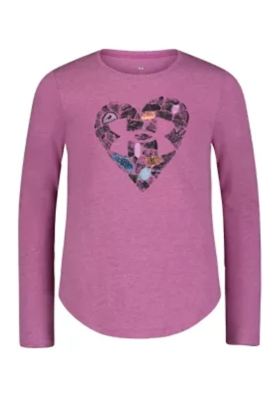 Girls 7-16 Heart Long Sleeve Graphic T-Shirt