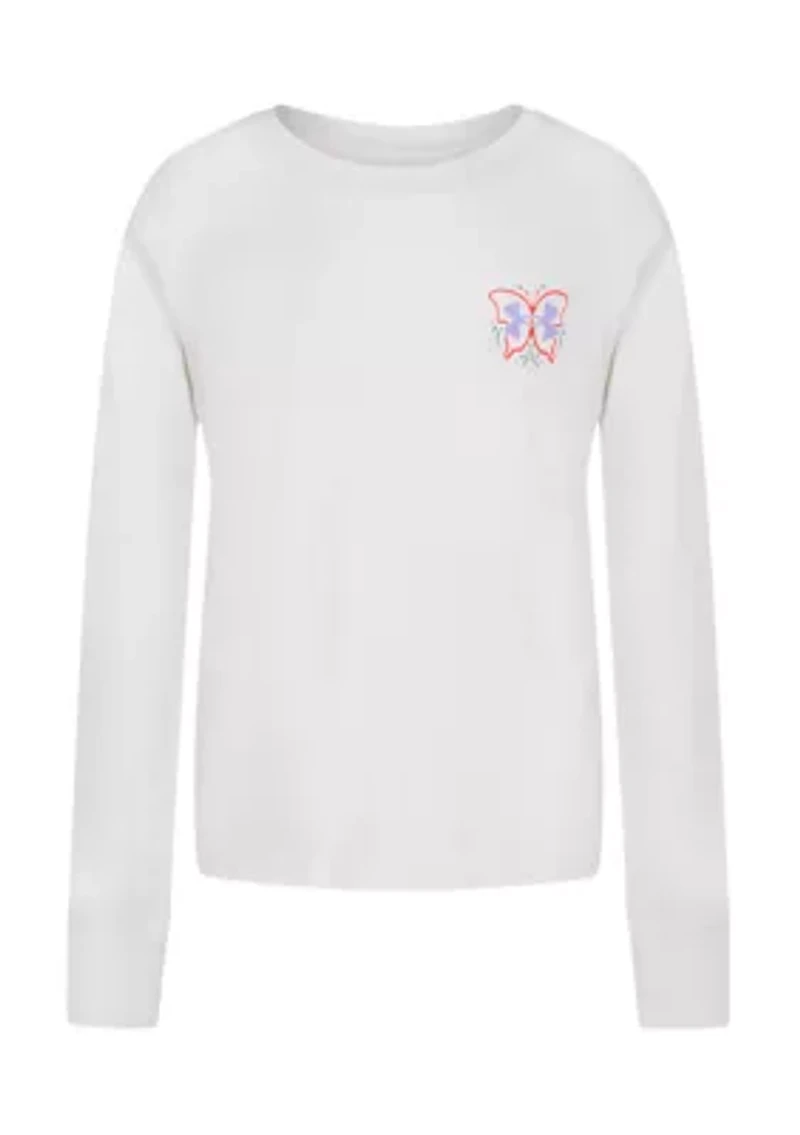 Girls 7-16 Long Sleeve Butterfly Graphic T-Shirt