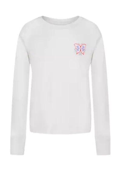 Girls 7-16 Long Sleeve Butterfly Graphic T-Shirt