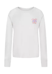 Girls 7-16 Long Sleeve Butterfly Graphic T-Shirt