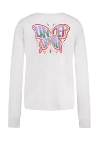 Girls 7-16 Long Sleeve Butterfly Graphic T-Shirt