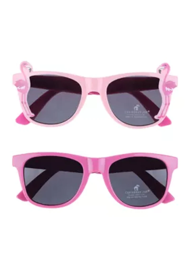 Girls Flamingo Wayfarer Sunglasses - 2 Pack