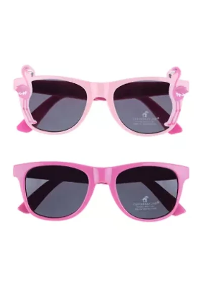 Girls Flamingo Wayfarer Sunglasses - 2 Pack