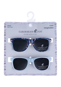 Girls Tropical Printed Sunglasses - 2 Pack