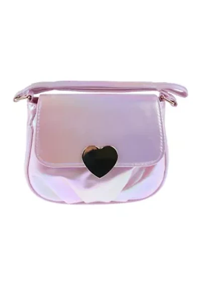 Iridescent Bag with Heart Closure