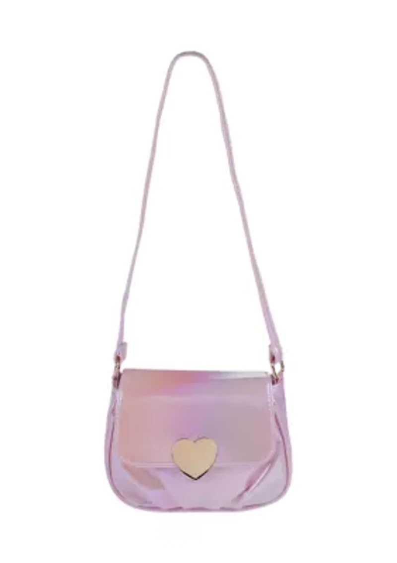 Iridescent Bag with Heart Closure