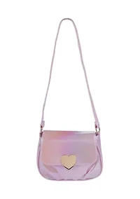 Iridescent Bag with Heart Closure