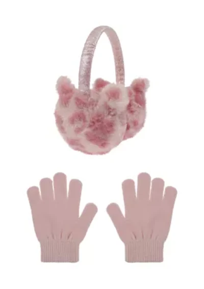 Leopard Cat Earmuff and Glove Set