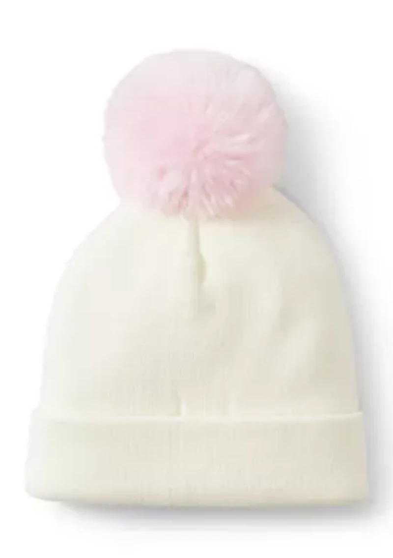 Girls 4-6x Satin Bows Knit Hat and Gloves Set