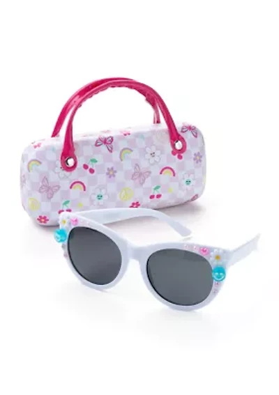 Sunglasses with Check Printed Case