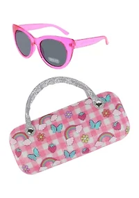 Girls Spring Picnic Sunglasses and Case Set