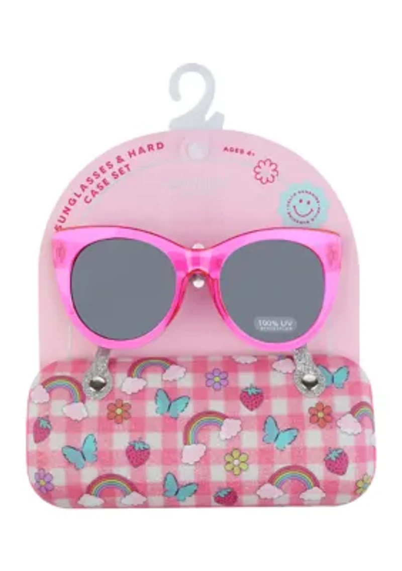 Girls Spring Picnic Sunglasses and Case Set