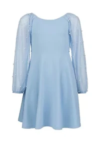 Girls 7-16 Peri Pearl Illusion Sleeve Dress