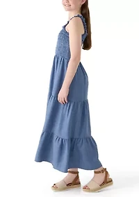 Girls 7-16 Denim Maxi Dress