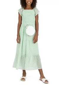 Girls 7-16 Flutter Sleeve Smocked Maxi Dress