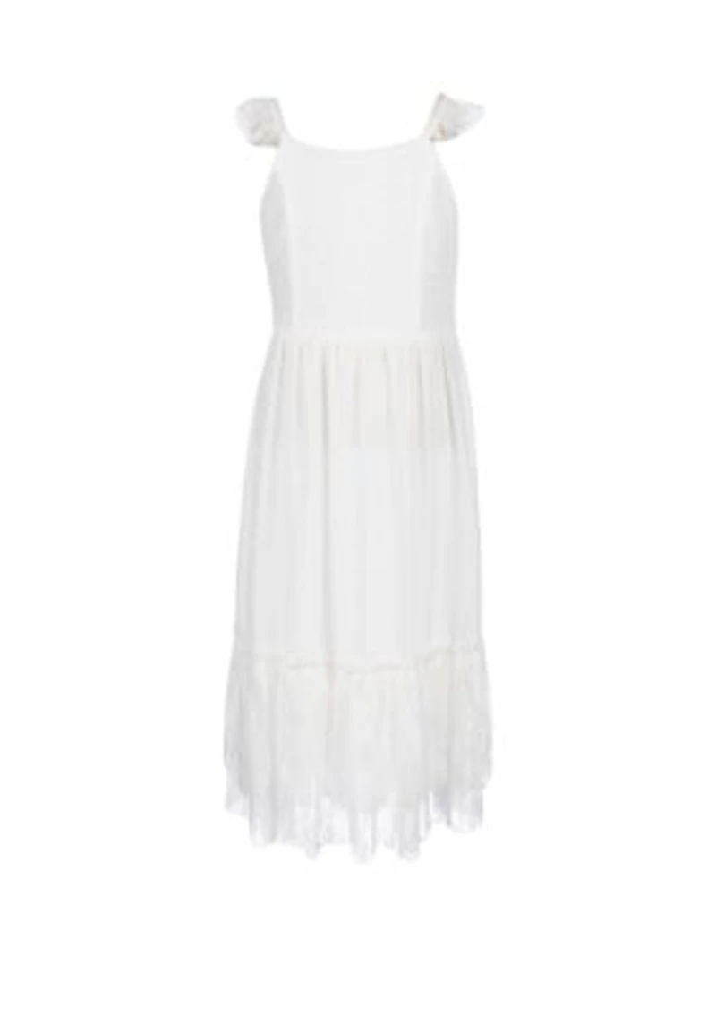 Girls 7-16 Lace Flutter Sleeve Midi Dress