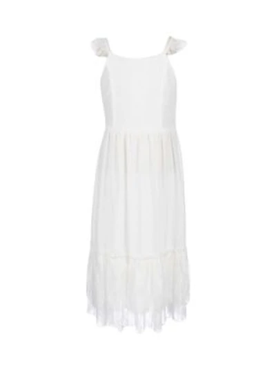 Girls 7-16 Lace Flutter Sleeve Midi Dress