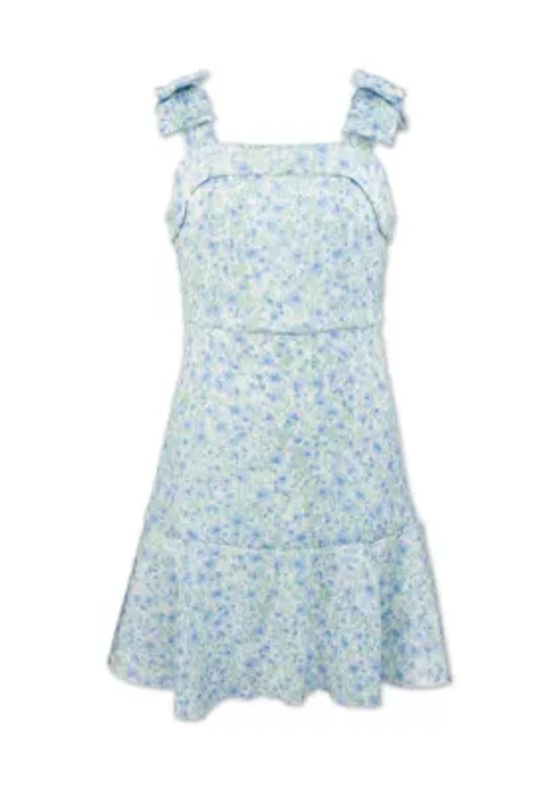 Girls 7-16 Floral Shimmer Dress