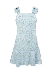 Girls 7-16 Floral Shimmer Dress