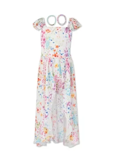 Girls 7-16 Bright Floral Walkthru Dress