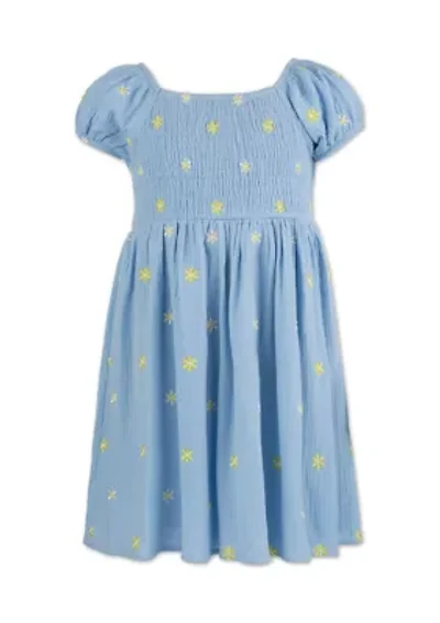 Girls 7-16 Daisy Smocked Babydoll Dress