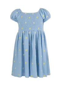 Girls 7-16 Daisy Smocked Babydoll Dress
