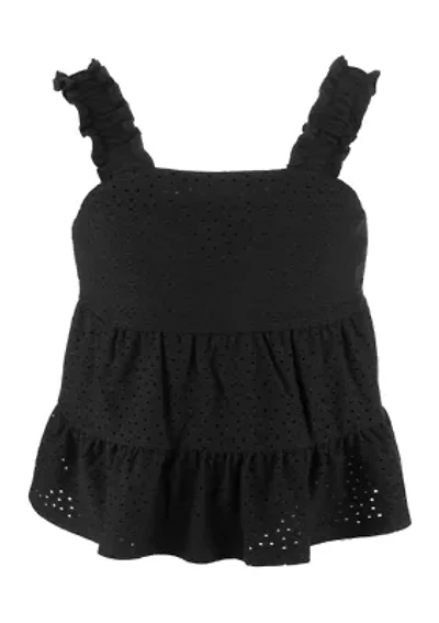 Girls 7-16 Eyelet Knit Tank Top