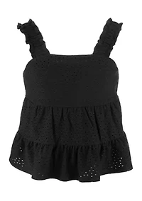 Girls 7-16 Eyelet Knit Tank Top