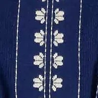 Girls 7-16 Navy Embroidered Dress