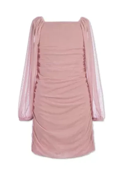 Girls 7-16 Glitter Mesh Dress