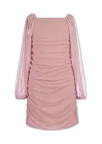 Girls 7-16 Glitter Mesh Dress