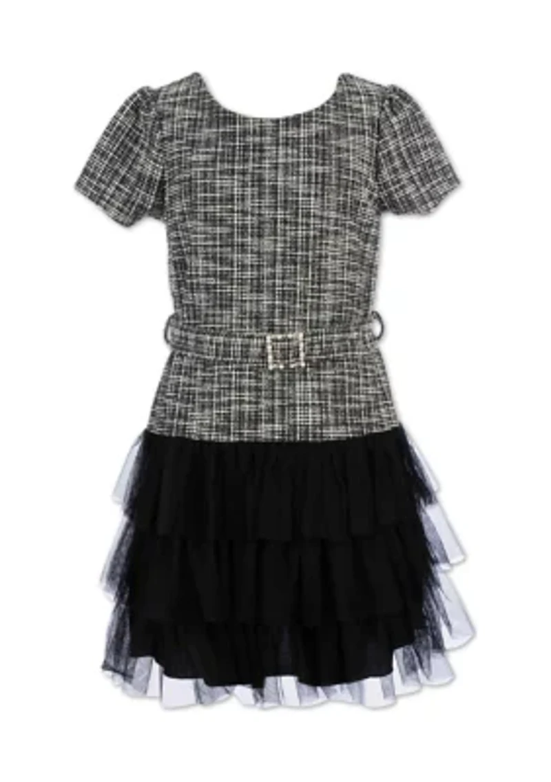 Girls 7-16 Ruffle Hem Printed Dress