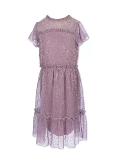 Girls 7-16 Mesh Overlay Dress