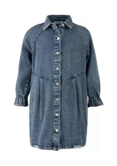 Girls 7-16 Long Sleeve Denim Dress
