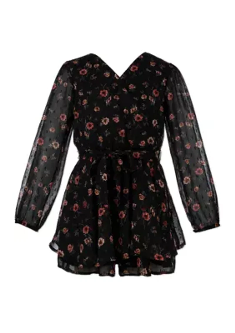 Girls 7-16 Floral Printed Romper