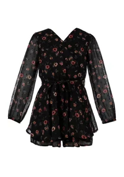 Girls 7-16 Floral Printed Romper