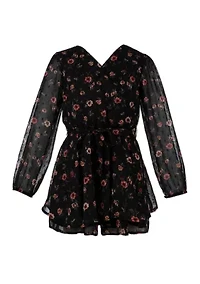 Girls 7-16 Floral Printed Romper