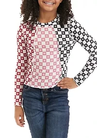 Girls 7-16 Long Sleeve Pattern Play Top