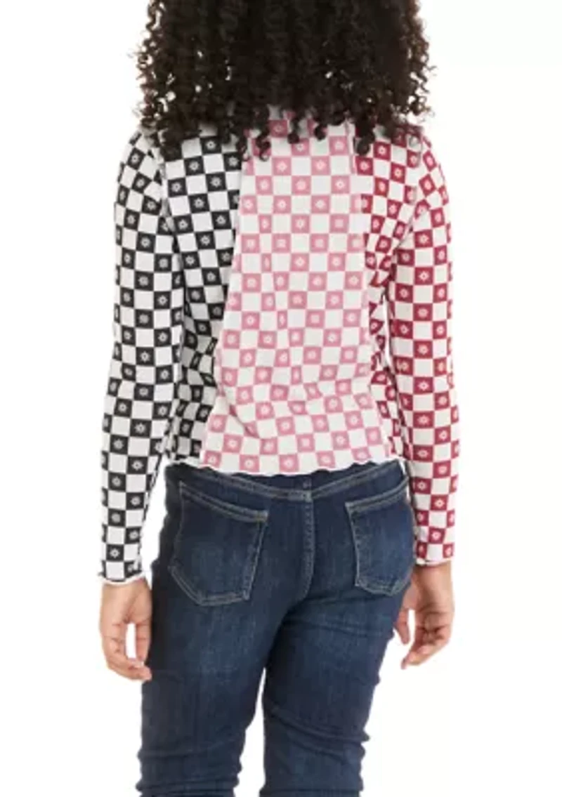 Girls 7-16 Long Sleeve Pattern Play Top