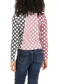 Girls 7-16 Long Sleeve Pattern Play Top
