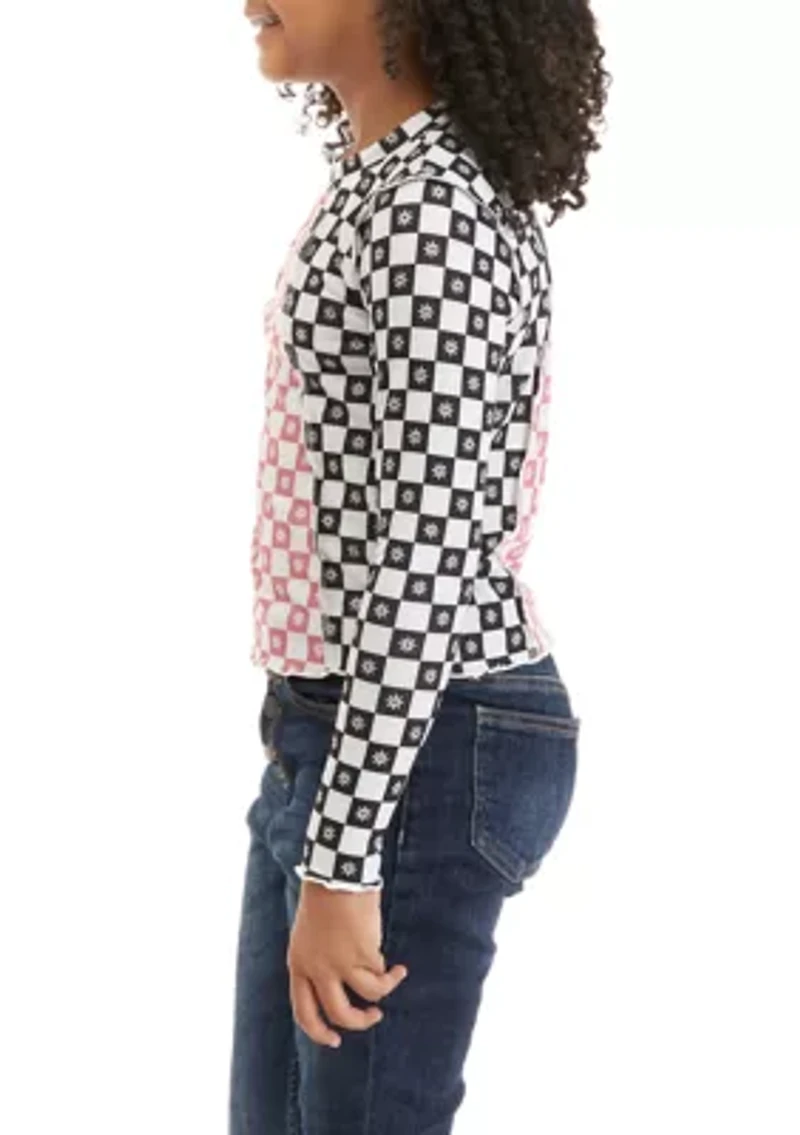 Girls 7-16 Long Sleeve Pattern Play Top