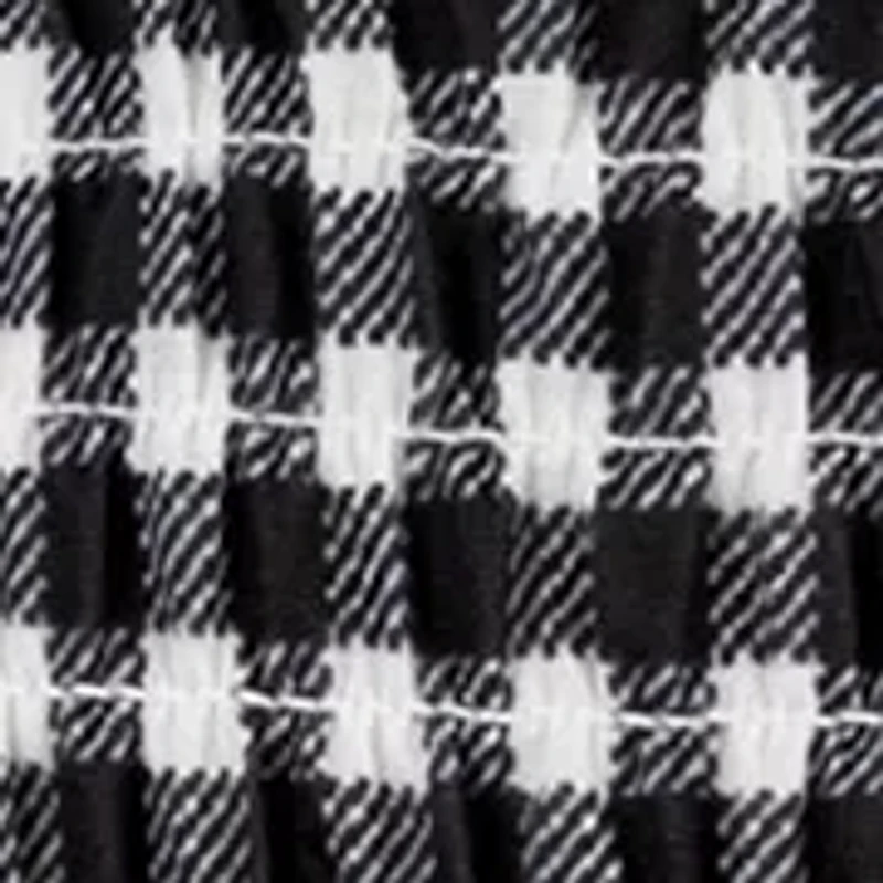 Girls 7-16 Flutter Sleeve Check Knit Smocked Top