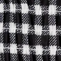 Girls 7-16 Flutter Sleeve Check Knit Smocked Top