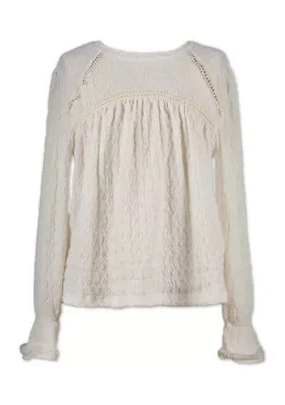 Girls 7-16 Textured Lace Top