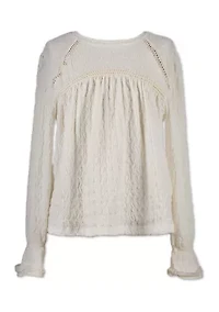 Girls 7-16 Textured Lace Top